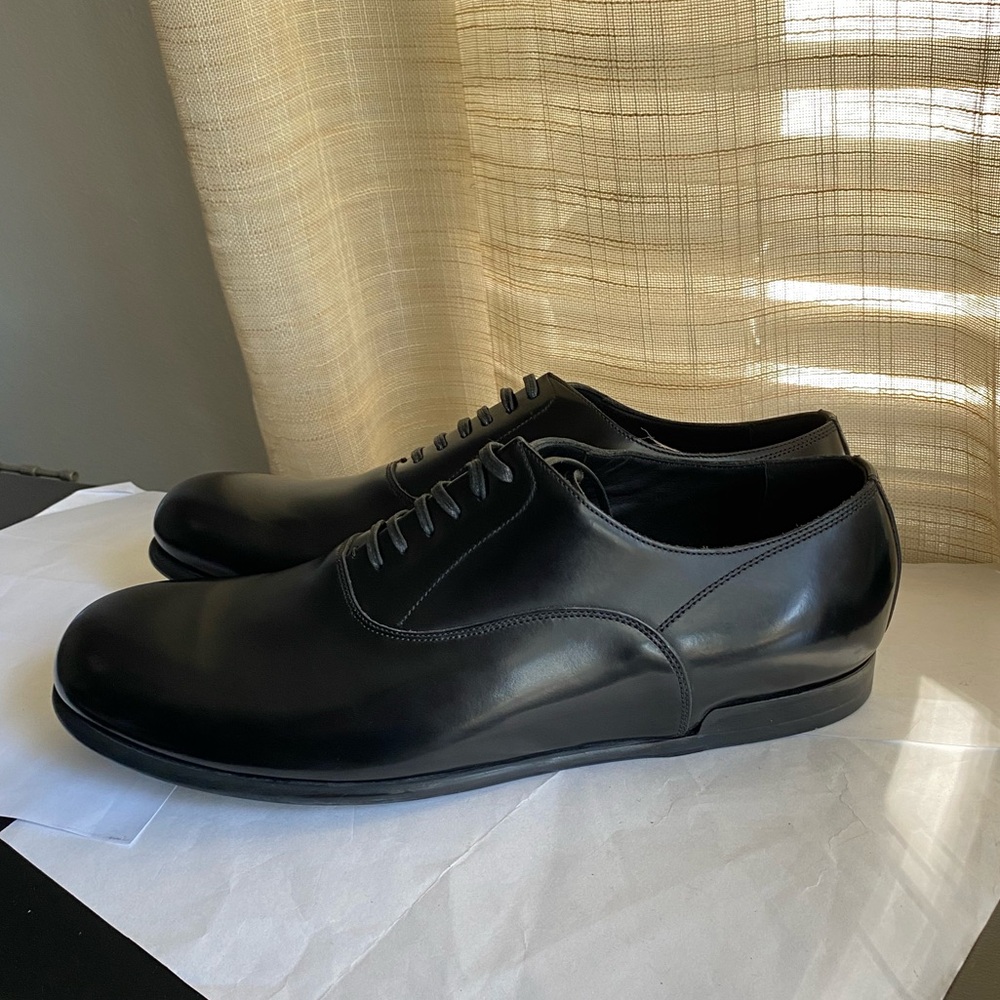 Dolce & Gabbana Black Leather Men's Dress Shoes laced oxfords 7 loafers derby’s - Picture 7 of 9